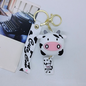 Chất Lượng Cao Bò Động Vật Keychain Sáng Tạo Thiết Kế Mới PVC Silicone Cao Su Búp Bê Bàn Trang Trí Đồng Xu Chủ Làm Kẽm Vật Liệu Hợp Kim - Product Image 5