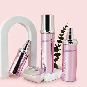 High Luxury Skincare Moist urizer Verpackungs set Rosa rundes Kosmetik glas für Pflege produkte