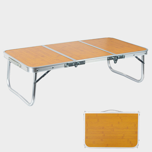 LIHENG <span class=keywords><strong>Table</strong></span> de pique-nique portable en aluminium Design moderne <span class=keywords><strong>Table</strong></span> <span class=keywords><strong>pliante</strong></span> en <span class=keywords><strong>bambou</strong></span> pour <span class=keywords><strong>camping</strong></span>, barbecue et repas simple. - Product Image 5