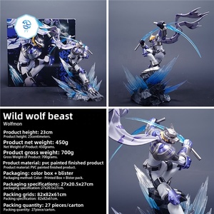 Lobo salvaje Digimon adorno bidimensional modelo juguete resonancia bestia escarabajo figura moda Gk plástico inspirado personajes congelados - Product Image 4