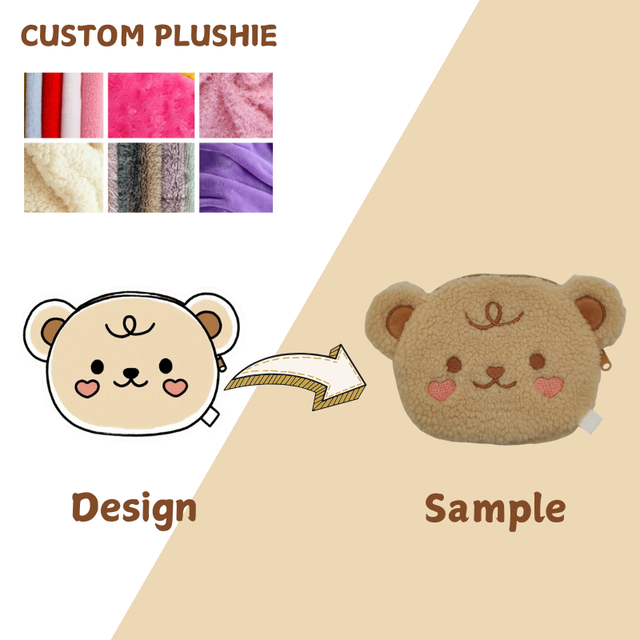 Kawaii Storage Plushie Custom Plush Manufacturers Korean Coin Purse Plush Keychain Toy Plush Coin Purse