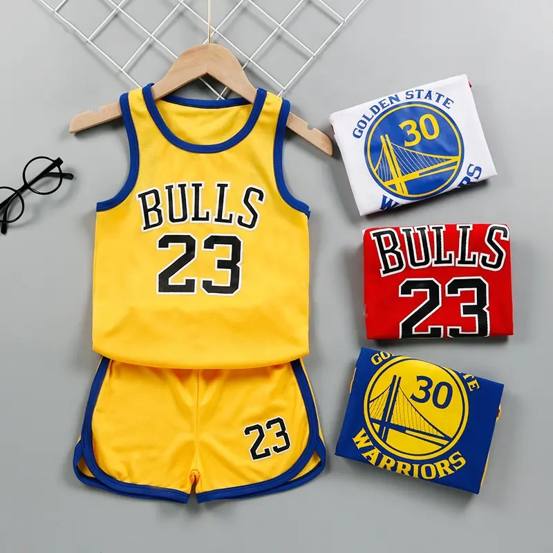 New Cheap Plain Wholesale Custom Design Kids Basketball Jerseys Children's Uniforms Customized Basketball Wear baby clothes boy