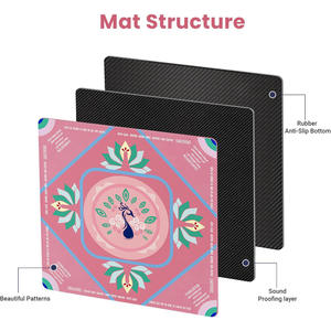 Tapete <span class=keywords><strong>de</strong></span> Neopreno Personalizado Antideslizante e Impermeable para <span class=keywords><strong>Mesa</strong></span> <span class=keywords><strong>de</strong></span> Mahjong, Diseño <span class=keywords><strong>de</strong></span> Pavo Real Rosa, Marca Oh My Mahjong, para Juegos <span class=keywords><strong>de</strong></span> <span class=keywords><strong>Mesa</strong></span> - Product Image 2