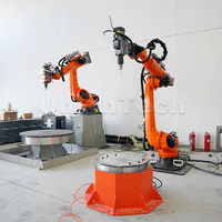 Máquina de grabado de piedra con brazo robótico CNC Kuka automático de 7 ejes 3D, máquina de tallado de piedra con sierra, husillo HS300/ES368
