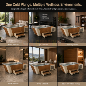 Baignoire de <span class=keywords><strong>glace</strong></span> avec refroidisseur d'eau en acier inoxydable et structure en bois pour la récupération des athlètes - Product Image 6
