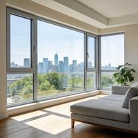 Ventanas de Estilo Europeo para Casas Pasivas, Ahorro de Energía, Aluminio, Rotura Térmica, Triple Vidrio, Doble Acristalamiento, Ventana Abatible