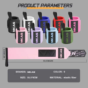 Muñequera Elástica Personalizada MKAS de Alta Calidad para Gimnasio, Equipo de Seguridad para Levantamiento de Pesas, Potencia, Entrenamientos Deportivos y Soporte - Product Image 2