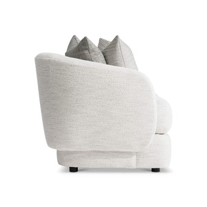 Canapé d'angle moderne de luxe 3 places en tissu gris avec sièges profonds, dossier carré et accoudoirs encastrés pour salon - Product Image 5