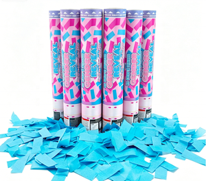 Cannoni <span class=keywords><strong>Spara</strong></span> <span class=keywords><strong>Coriandoli</strong></span> Ali 30cm Blu Rosa per Rivelazione del Sesso, <span class=keywords><strong>Coriandoli</strong></span> in Carta Velina per Feste Baby Shower - Product Image 2