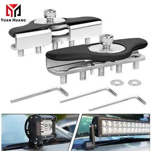 2Pcs Phổ Thép Không Gỉ Xe Tự Động Mui Xe LED Làm Việc Ánh Sáng Khung Offroad Máy Xúc Xe Tải Động Cơ Bìa Làm Việc Đèn Núi Chủ