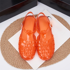 Sandales romaines respirantes et imperméables en PVC pour femmes, semelle plate en EVA, chaussures de plage à séchage rapide, tongs décontractées d'été pour femmes - Product Image 2