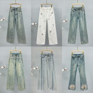 Pantalones Vaqueros de <span class=keywords><strong>Mujer</strong></span> de Cintura Alta con Diamantes, Lavados y Resistentes a la Decoloración, Venta Caliente al por Mayor a Bajo Precio - Product Image 6