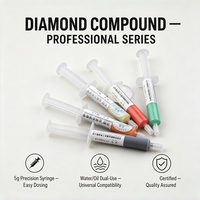 Pâte à polir pour diamant synthétique, 5g, en seringue, double usage eau/huile, pour moulage, jade, carbure, verre, polissage de précision et miroir