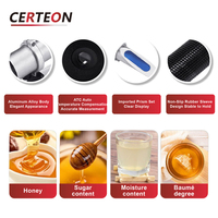 ATC-92H Appareil Portable Précis pour Test Alimentaire Compensation Température Sucre Brix Miel Humidité Réfractomètre