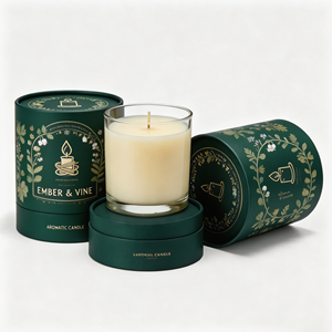 Luxury Custom Biodegradable Cylindrical Recycled Paper Tube Packaging <b>Box</b> for Candle and Craft Gift - Product Image 1