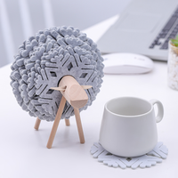 Tapis de Table rond en forme de mouton, dessous de verre de neige, 1 pièce