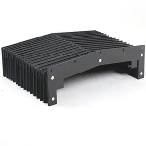 Black Screw Accordion Bellow Covers Water Proof Dust Cover Accordion Way Covers For CNC Machine