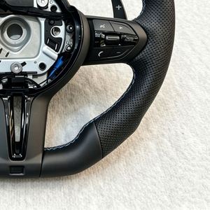 Volante de Cuero con Base Plana para <span class=keywords><strong>BMW</strong></span> I20 M3 M4 M5 M6 F30 F10 F15 <span class=keywords><strong>118d</strong></span> F36 F01 F20 F22 F25 F31 F32 F34 F32 F82 M4 - Product Image 4