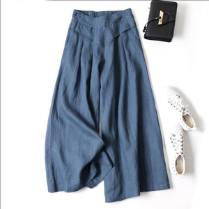 <span class=keywords><strong>Pantaloni</strong></span> Lunghi Casual in Cotone e <span class=keywords><strong>Lino</strong></span> Tinta Unita per <span class=keywords><strong>Donna</strong></span>, Vendita Calda, Moda - Product Image 2