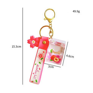 2022 크리 에이 티브 액체 셰이커 키 체인 보바 우유 차 컵 액체 유사 부동 귀여운 동물 키 체인 - Product Image 5