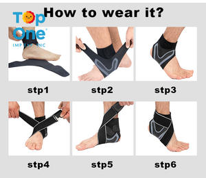 Top One venta al por mayor compresión pie Brace negro tobillo soporte manga para ejercicios y órtesis esguince hombre - Product Image 3