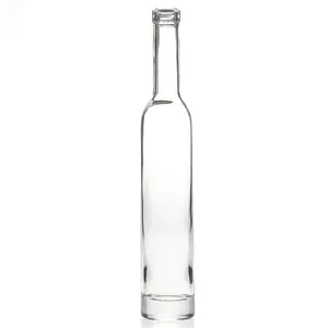 Benutzer definierte 500ml 750ml 1000ml transparente runde leere Glas Schnaps Wein Whisky Wodka Tequila Flasche mit Kork deckel