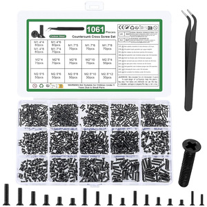 Carbon Steel <b>Countersunk</b> Cross Screw Nut <b>Washer</b> Set 1490pcs For DIY Repair And Assembly - Product Image 3