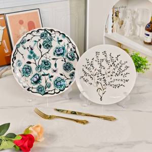 Elegant Patterned Bone China <b>Decorative</b> <b>Plate</b> Premium Porcelain Serving <b>Plates</b> For Home Dining Table Wall Decor Wedding Gifts - Product Image 6