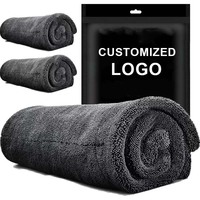 Serviette de lavage de voiture en microfibre torsadée 1000gsm 1200gsm 1400gsm 1600gsm 60x90cm sans ourlet pour le detailing automobile