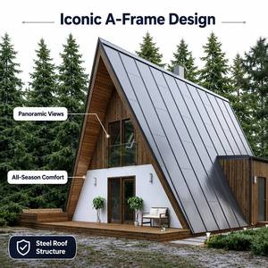 Moderna Cabina Prefabbricata con Struttura in Acciaio a Forma di A, Design Triangolare Isolato per Uffici, <span class=keywords><strong>Case</strong></span> e Noleggio <span class=keywords><strong>Vacanze</strong></span> - Product Image 3