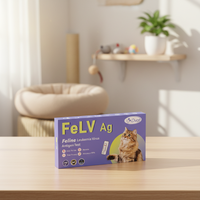 Test rapide de diagnostic vétérinaire pour les maladies des chats DVOT 99% sensible, test antigénique du virus de la léukémie féline (FeLV), équipement de diagnostic vétérinaire ISO