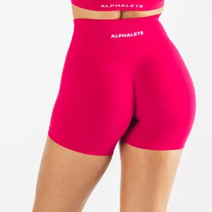 Custom Manufacturers Recycled Material Butt Scrunch Women Shorts Athletics Seamless PINK AMPLIFY SHORT