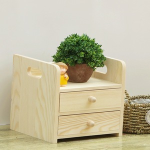 <b>Solid</b> <b>Wood</b> <b>Desk</b> Organizer Drawer Storage Box Pine Natural Color Rectangle Multipurpose Portable Standing Type Office Organizer - Product Image 2