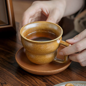 فنجان قهوة سيراميك عتيق مصنوع يدويًا قهوة شاي لاتية بورسلين قابلة لإعادة الاستخدام - Product Image 5