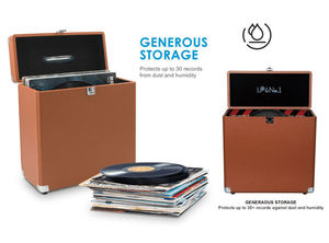 Boîte de rangement pour disques vinyles en cuir, étanche, antichoc, pour collection, boîte de rangement pour tourne-disque, étui de transport pour disques vinyles - Product Image 5