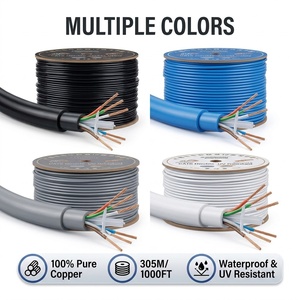 ราคาโรงงาน สายเคเบิลแลน Cat6a กันน้ำ 1000 ฟุต ทองแดงแท้ 100% UTP FTP SFTP สำหรับงานภายนอกอาคาร - Product Image 3