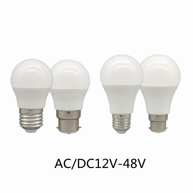 Factory Sale Low Voltage A60/G45 3W/5W/10W/12W E27/B22 AC/DC 12V-48V IP20 LED Global Bulb for Indoor Lighting