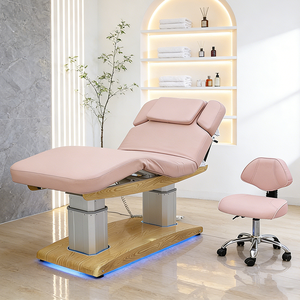 Table de massage électrique inclinable de luxe <span class=keywords><strong>pour</strong></span> salon de beauté, moderne, 4 moteurs, lit de spa facial incurvé <span class=keywords><strong>pour</strong></span> esthéticienne avec éclairage - Product Image 1