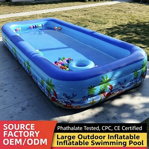 Grande piscine gonflable d'extérieur, PVC de 2 mm d'épaisseur, piscine rectangulaire pour la famille, utilisation dans la cour, enfants et adultes, plaisir aquatique estival - Product Image 1