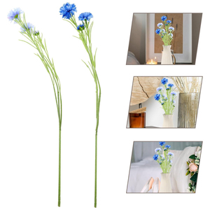 1 pièce de tiges de <span class=keywords><strong>bleuet</strong></span> artificielles de 70 cm, bouquets de fleurs en soie de chrysanthème, fausses fleurs pour vase, bouquet, décoration de mariage, maison, fête - Product Image 5