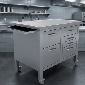 Chariot médical en acier de style industriel LABYCARE pour la manipulation de médicaments en milieu hospitalier, classe I, garantie 1 an, origine Haryana - Product Image 3