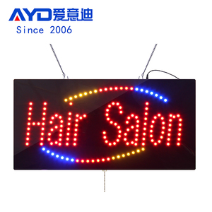 Tienda de belleza y peluquería para colgar en interiores, letrero abierto de salón de belleza con luz LED de 30*60CM, letrero colgante abierto Acrílico - Product Image 1