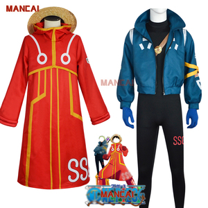 Costume de cosplay de <span class=keywords><strong>pirate</strong></span> d'anime fantastique pour homme adulte, déguisement de fête de carnaval d'Halloween, chapeau, rôle de Luffy - Product Image 1