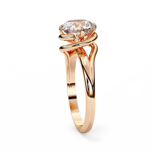 Bague de fiançailles pour femme en or massif 18 carats avec diamant de laboratoire taille brillant, certifiée IGI, plaqué rhodium, luxe, couleur D, VBR - Product Image 6