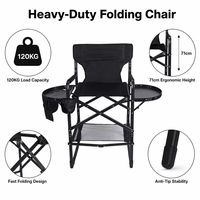Chaise de Maquillage Pliante Professionnelle en Fer, Chaise de Réalisateur Robuste et Haute, Promotion