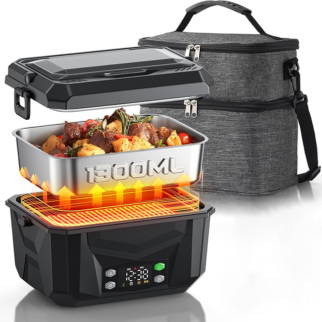 22500mah Electric Heating Lunch Box Portable USB Rechargeable Lunch Bento Box Smart SelfHeating Food Warmer for Car Travel