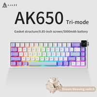 Nouveau clavier mécanique sans fil Ajazz AK650 Tri-Mode RGB pour jeux USB en plastique pour Aula Win 68
