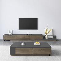 Design moderne meubles de salon de luxe en fer forgé en bois Rock Panel Storage TV Cabinet console