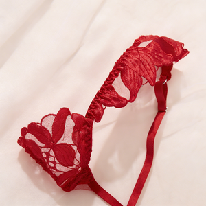 Amerikaanse Hot Sale Rode Kant Ondergoed Sexy Mode Kwaliteit Witte Kant Transparante BH Sexy Set Dames Panty Set - Product Image 4