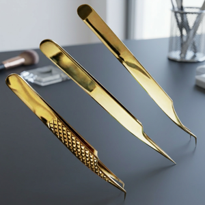 Pinzas para Pestañas ASAP de Acero Inoxidable Color Oro Rosa, Punta Inclinada de 45 Grados, Mini Pinzas con Punta Serrada para Pestañas Postizas ABP-1406 10mm - Product Image 5
